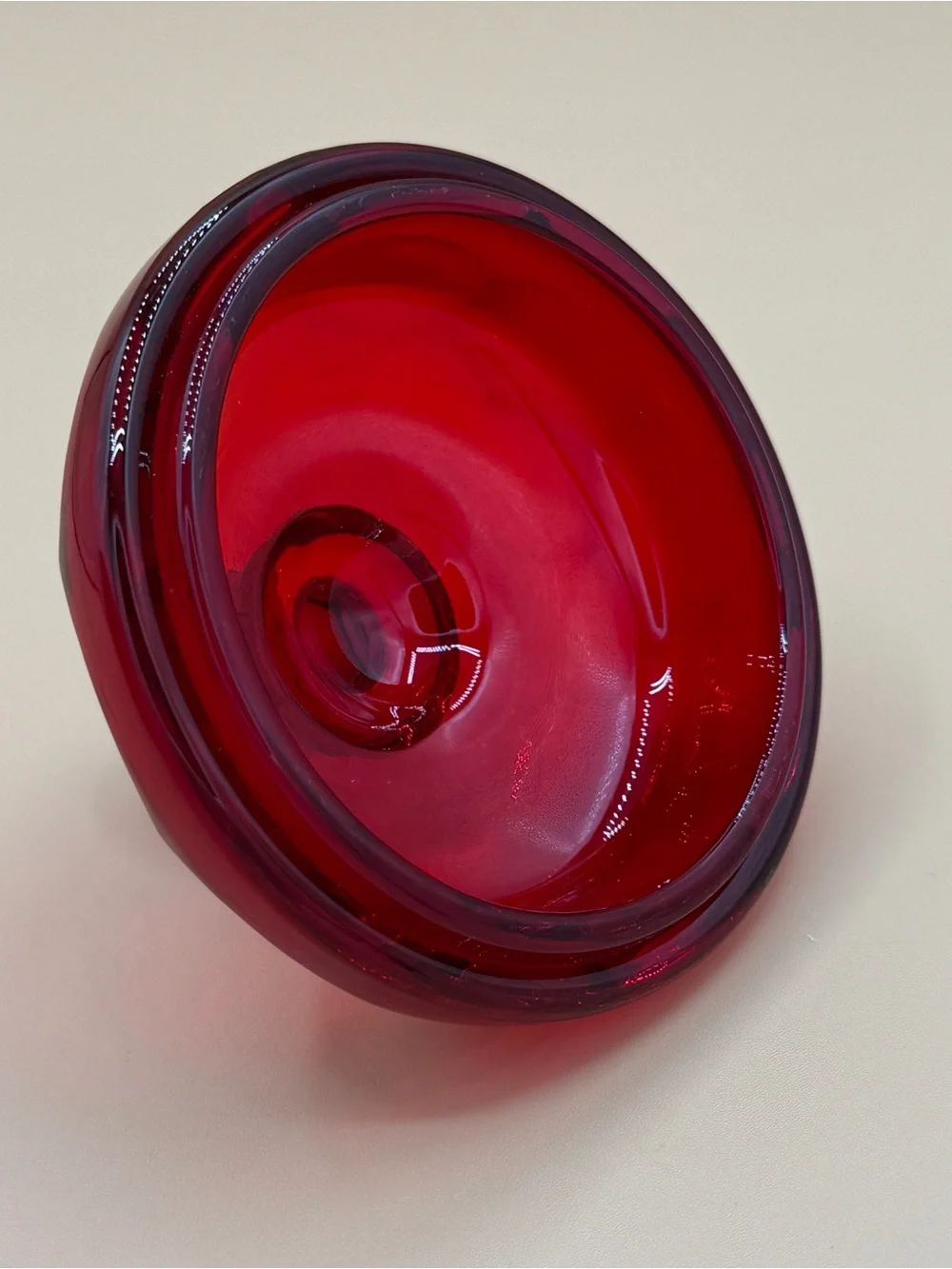 Vintage Viking Glass Georgian Ruby Red Amberina Covered Sugar & Creamer GLOWS